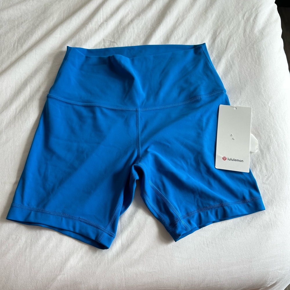 Lululemon Align shorts size 8 6” hemmed poolside blue.